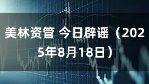 美林资管 今日辟谣（2025年8月18日）