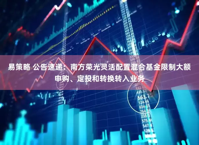 易策略 公告速递：南方荣光灵活配置混合基金限制大额申购、定投和转换转入业务